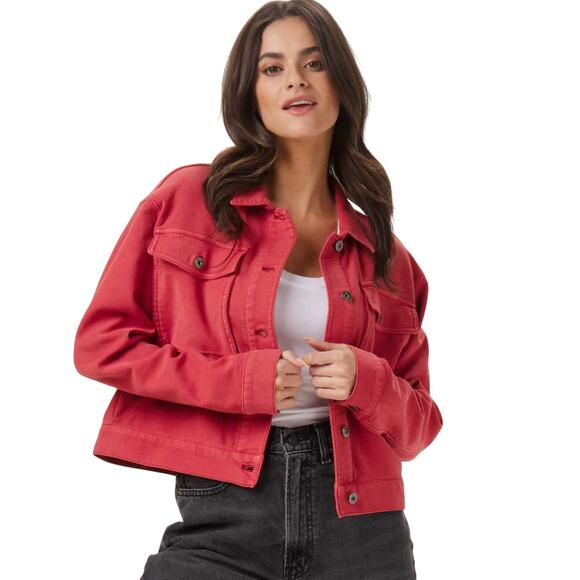 THE NORMAL BRAND Women’s Comfort Trucker Jacket in Spice Pink large - Picture 1 of 7